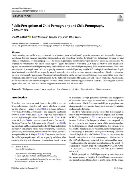 Public Perceptions of Child Pornography and Child Pornography .